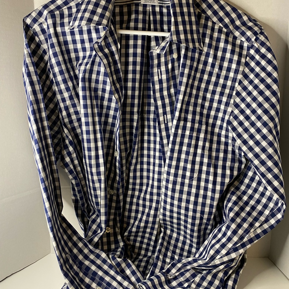 Brooks Brothers Blue and White Plaid Shirt